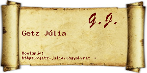 Getz Júlia névjegykártya